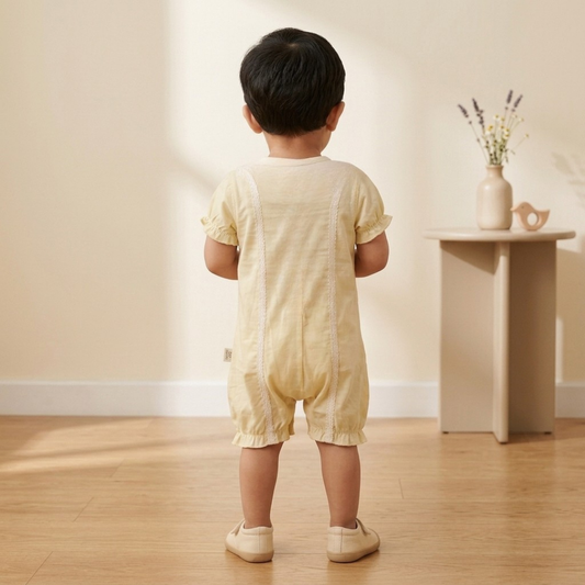 Lapel Collar Green Onesie
