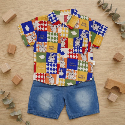 Multicolor Shirt Short set