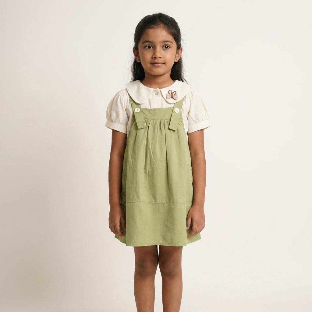Cotton Shirt Green Dress