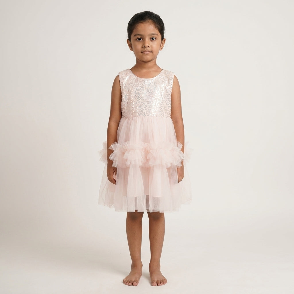 Sequence Net Pink Dress