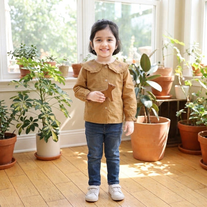 Lapel Collar Rust Shirt