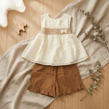 Bow Short Set-Brown