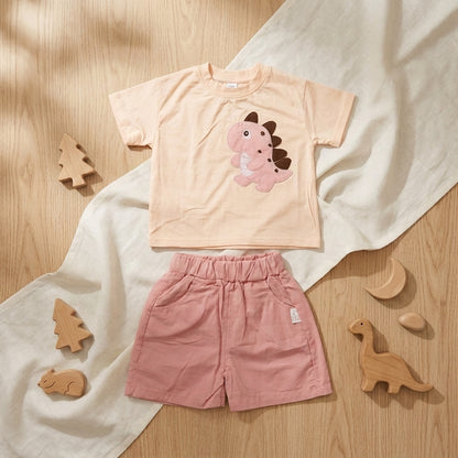Pink Dino Short set