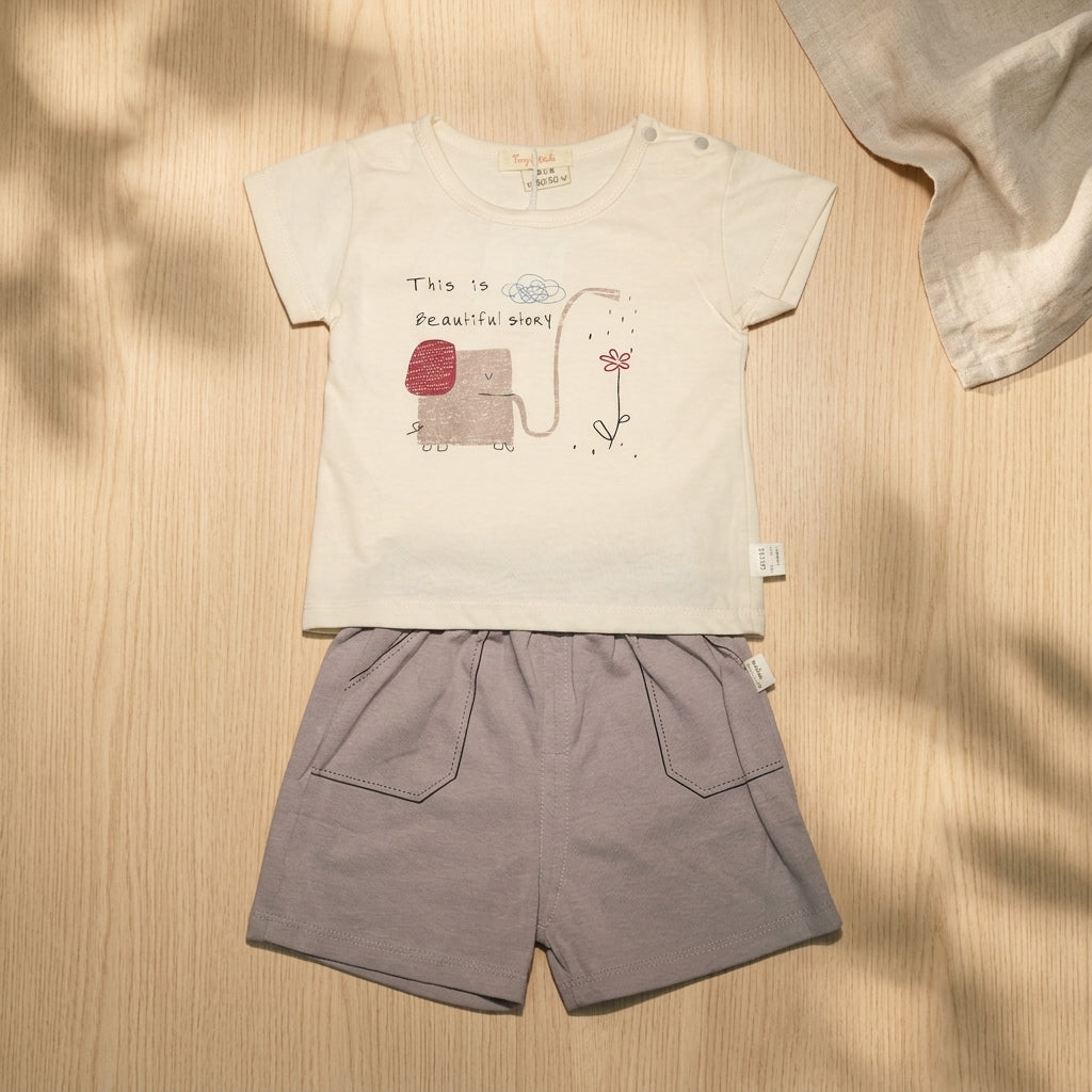 Elephant Grey 2piece Shorts set