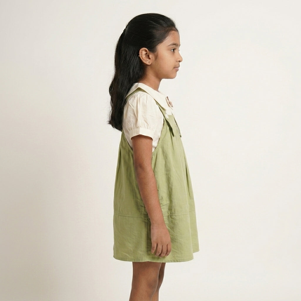 Cotton Shirt Green Dress