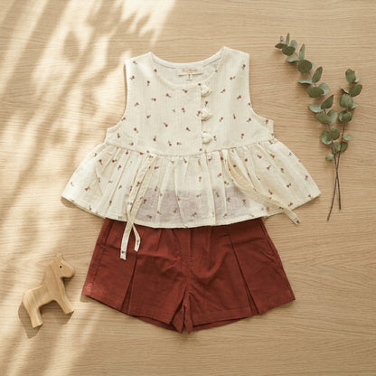 Heart Buttons ShortSet-Red