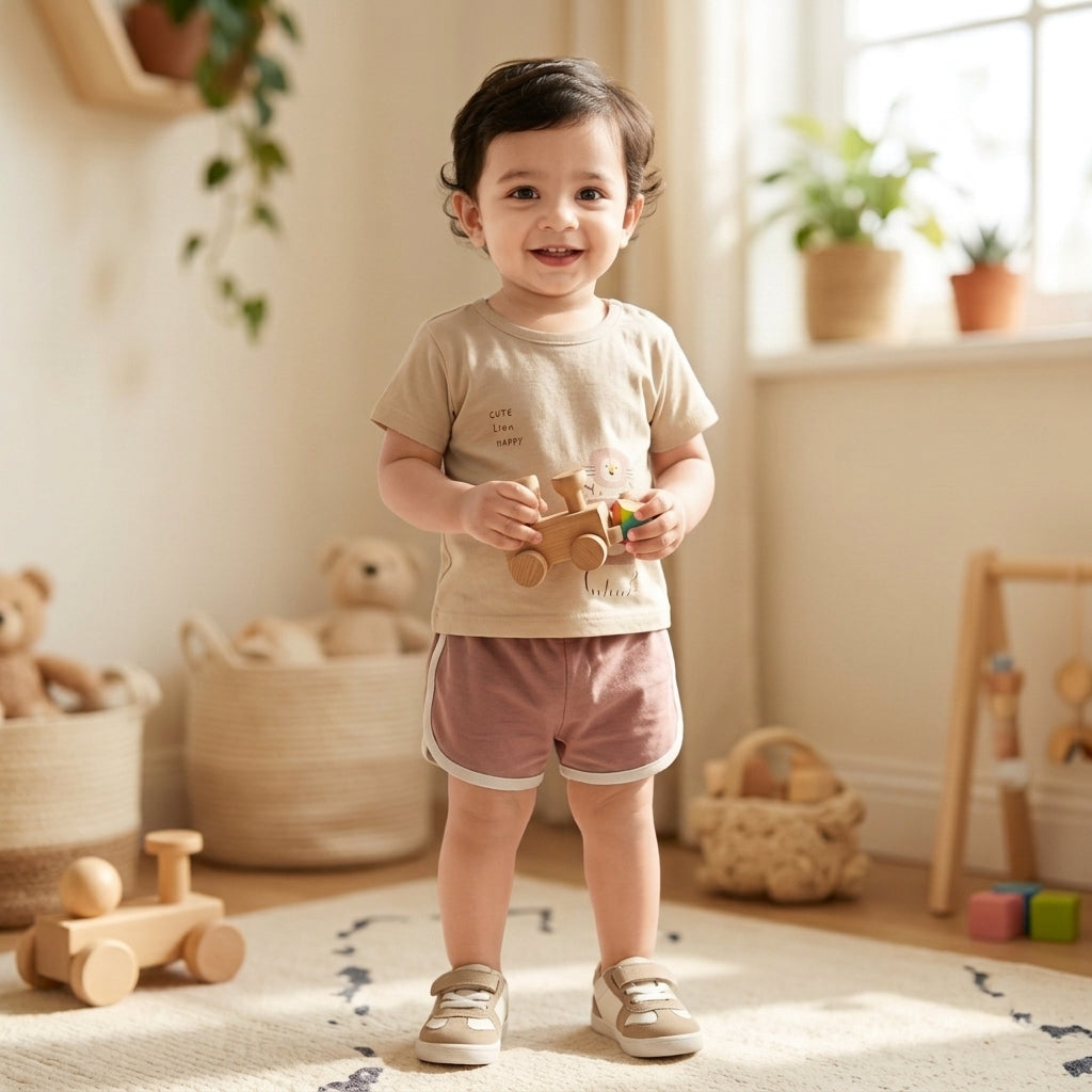 Lion Pink 2piece Shorts set