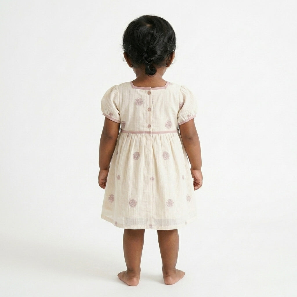 Embroidery Flower Pink Dress