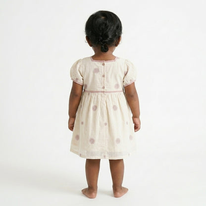 Embroidery Flower Pink Dress
