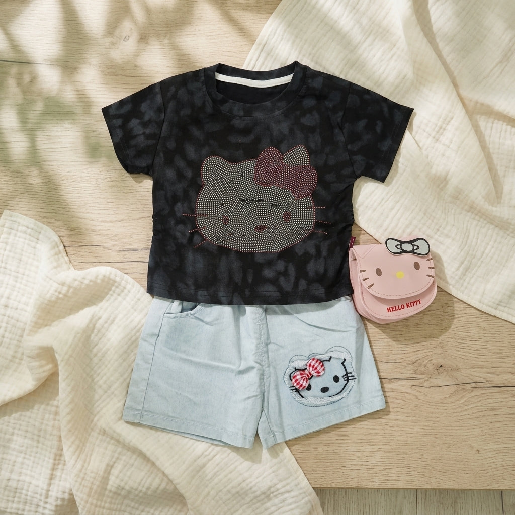 Black kitty Short Set
