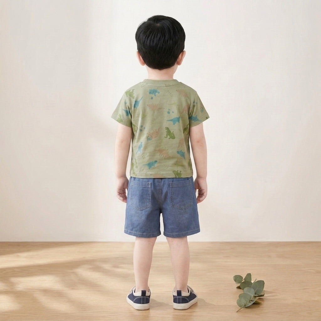 Green Nice Dino ShortSet