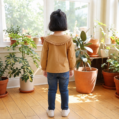 Lapel Collar Rust Shirt