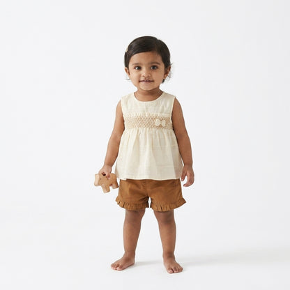 Bow Short Set-Brown