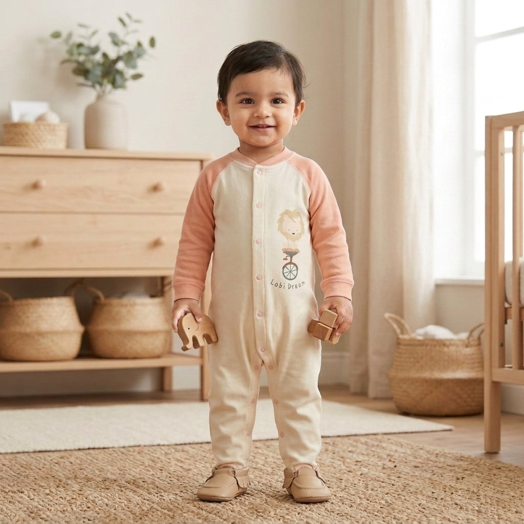 Lion Orange Romper