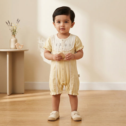 Lapel Collar Green Onesie