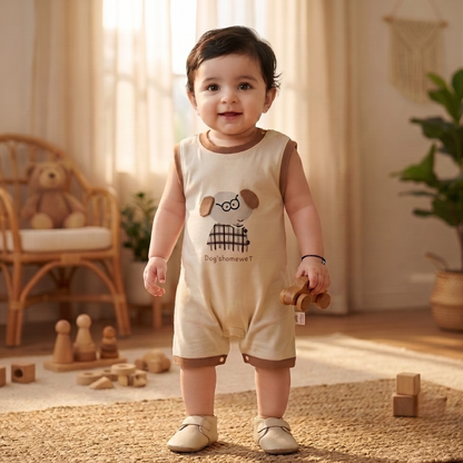 Sleeveless Dog Onesie- Brown