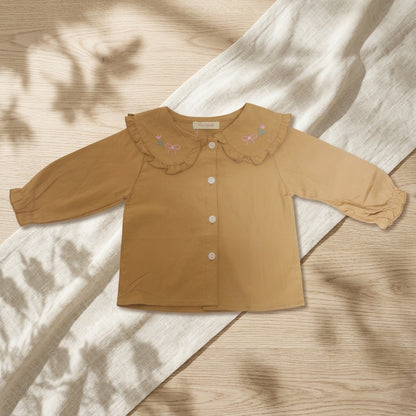 Lapel Collar Rust Shirt