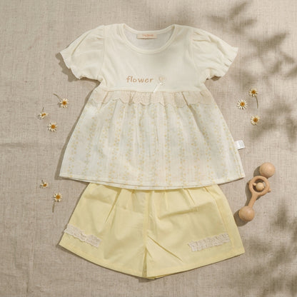 Flower ShortSet Yellow
