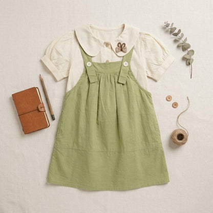 Cotton Shirt Green Dress