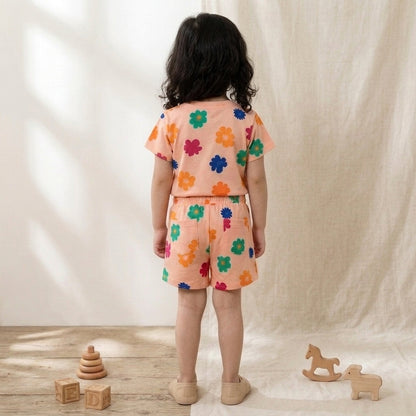 Flower Peach ShortSet
