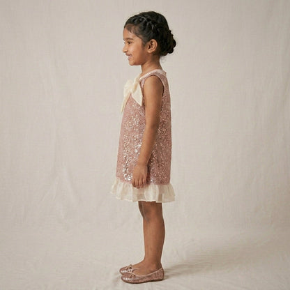Sequence Bow Dress Pink