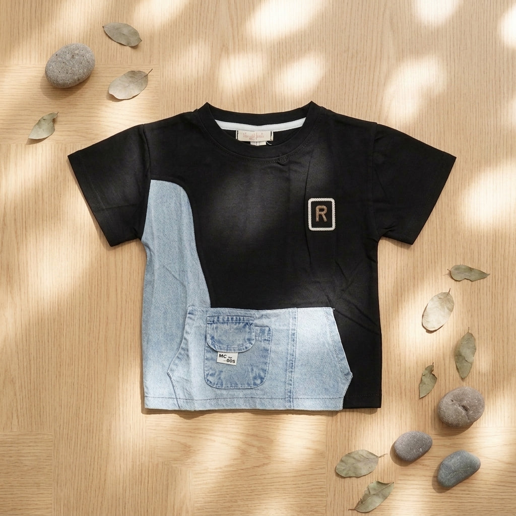 Black Denim Tshirt